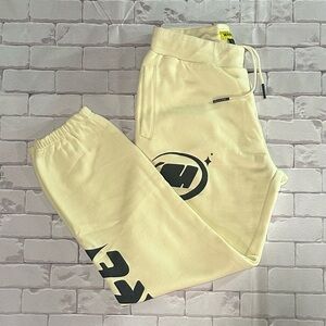 Cream Sweatpants with Black Accents